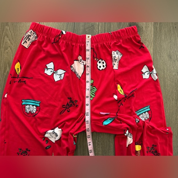 Kate Spade Red Winter Print Pajama Set Size Large - Picture 5 of 10